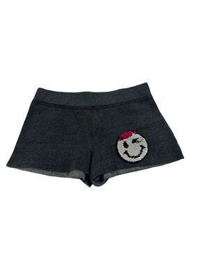 EUC So Nikki Girls Medium Dark Gray Smiley Sequin Lounge Shorts